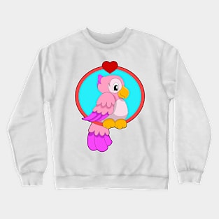 Parrot with Heart Crewneck Sweatshirt